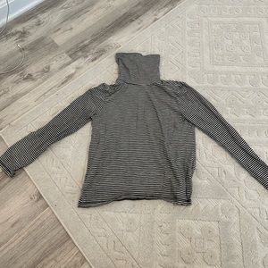 Madewell cotton black and white striped turtleneck